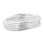 Cinq Bracelet - Five Interlocking Silver Bangles - hersey-and-son