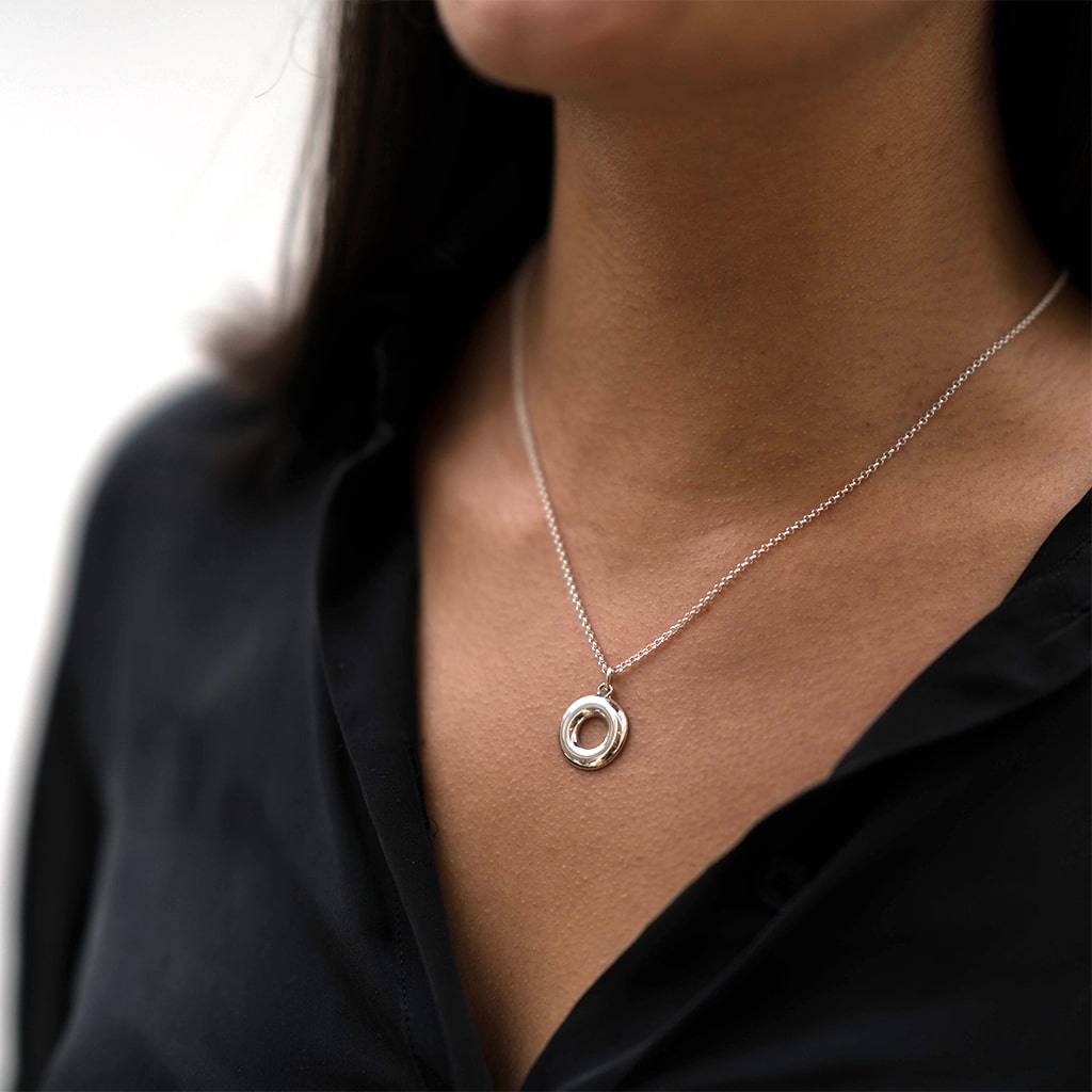 Silver circle of life necklace