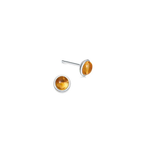 Silver Citrine birthstone earrings