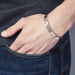 Mens Classic Silver Cuff Bracelet - hersey-and-son