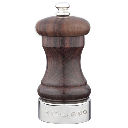 Silver and Rosewood Capstan 4 inch Peppermill