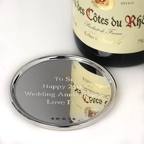 Engraved Silver Tumbler Coaster