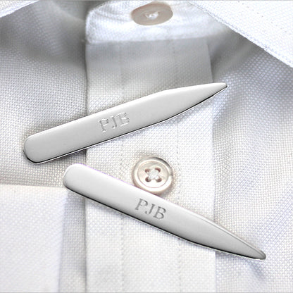 Engravable Silver Collar Stiffeners