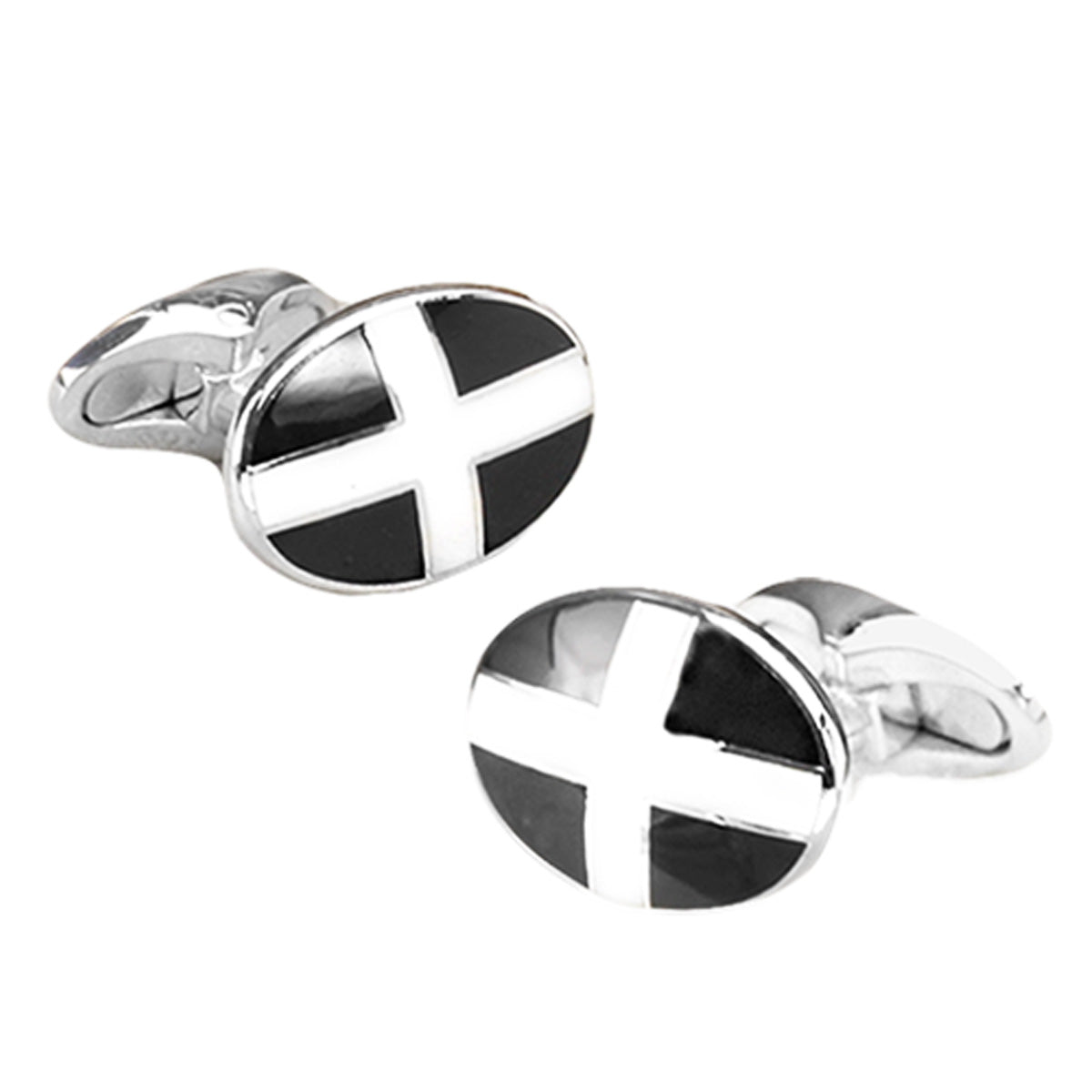 Silver and Vitreous enamel cornish flag cufflinks