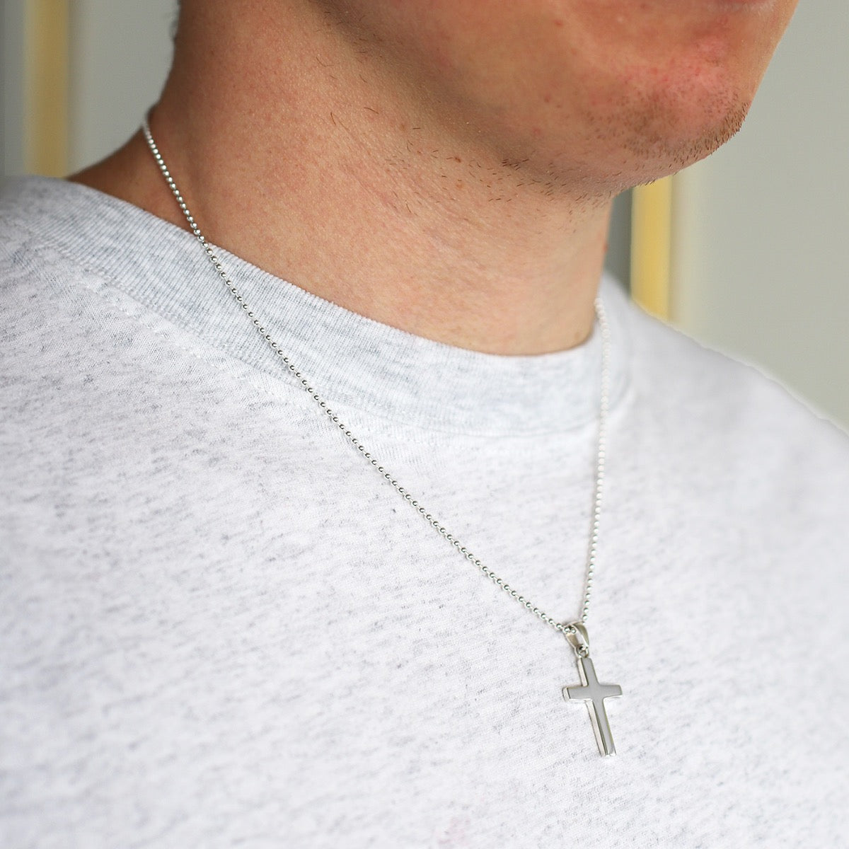Cross Necklace pendant silver with 20