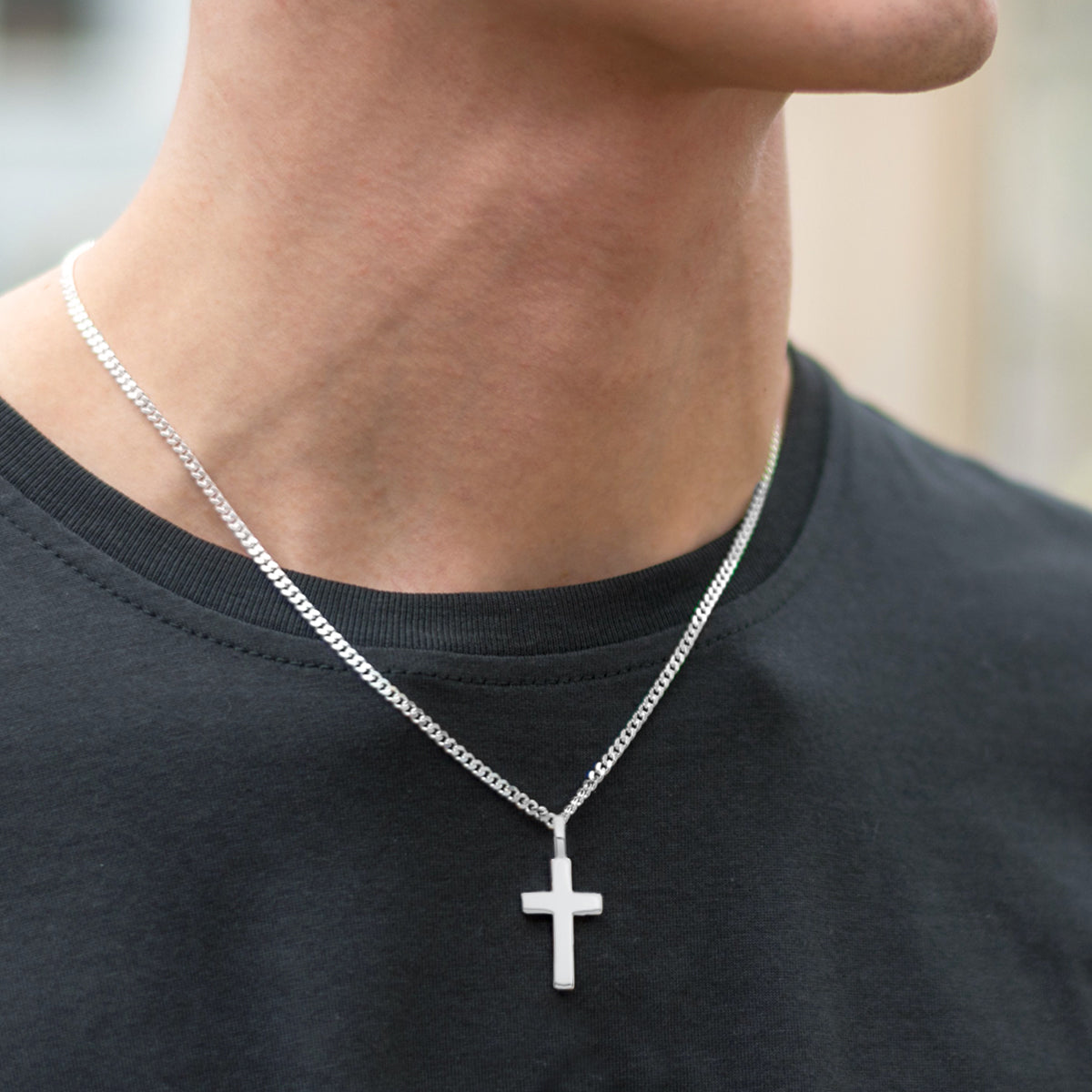 Necklace Set: Silver Rope Chain and Silver Crucifix Necklace — WE ARE ALL  SMITH