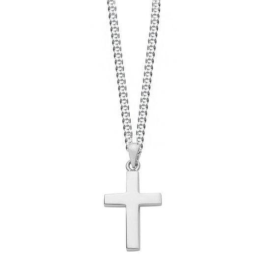 Silver chunky cross necklace