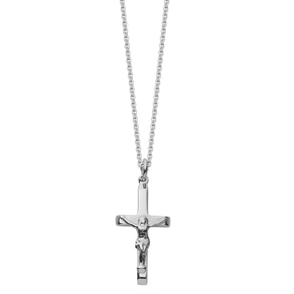 Solid silver crucifix necklace