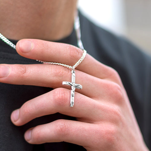 silver crucifix necklace