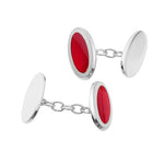 Coloured Enamel & Silver Cufflinks - hersey-and-son