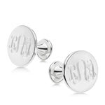 Silver Round Monogram Cufflinks - hersey-and-son