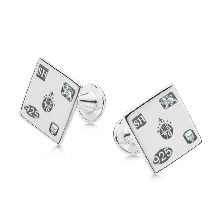 King Charles III Coronation Hallmark Silver Cufflinks - hersey-and-son