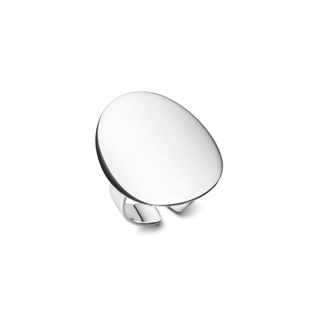 Silver Cocktail Ring - Oval Curved - hersey-and-son