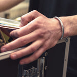 Mens Curved Silver Bracelet - hersey-and-son
