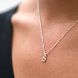 Mini Silver Letter "D" Initial Necklace - hersey-and-son