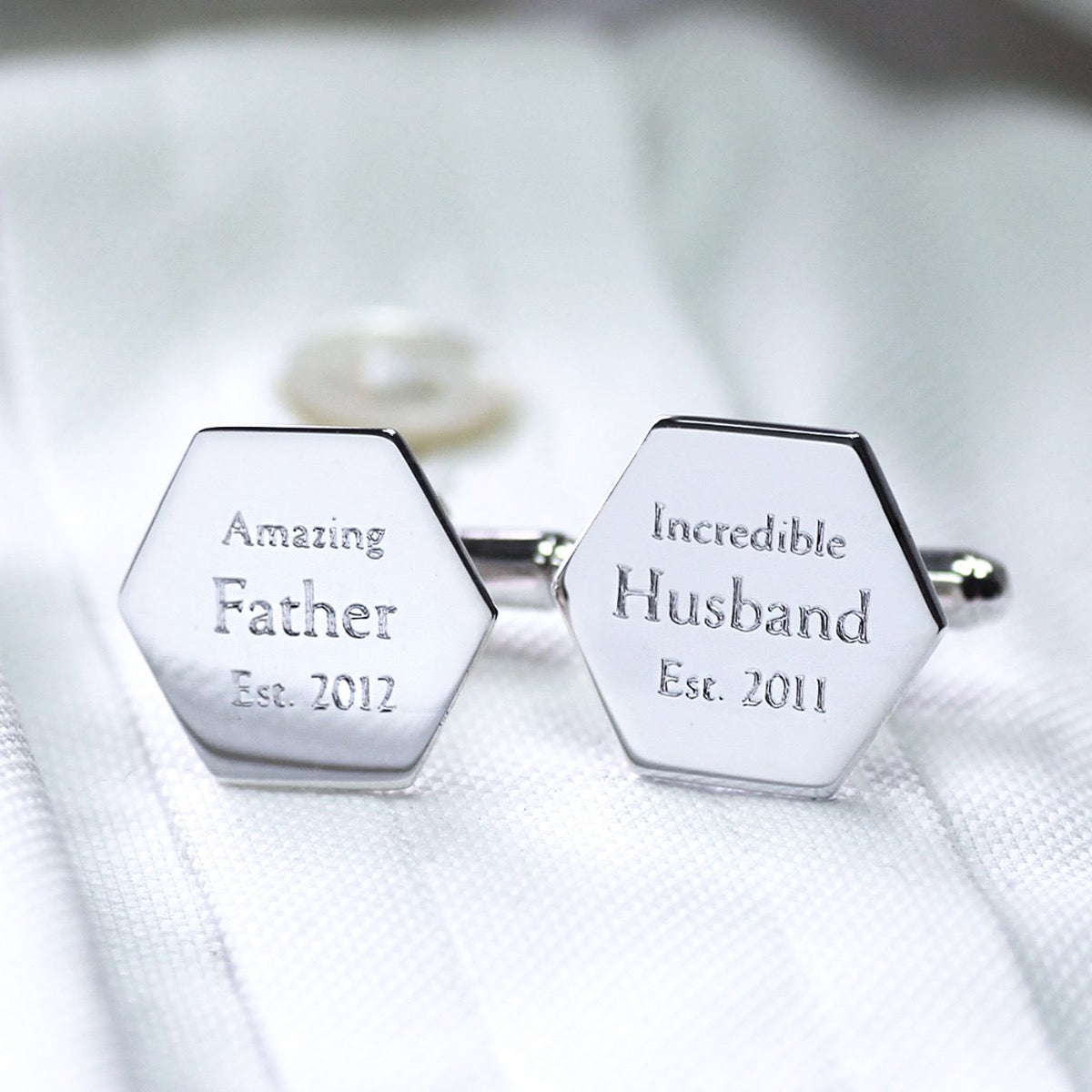 Silver Hexagon Cufflinks