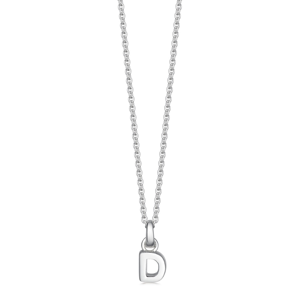 Mini Silver Letter "D" Initial Necklace - hersey-and-son