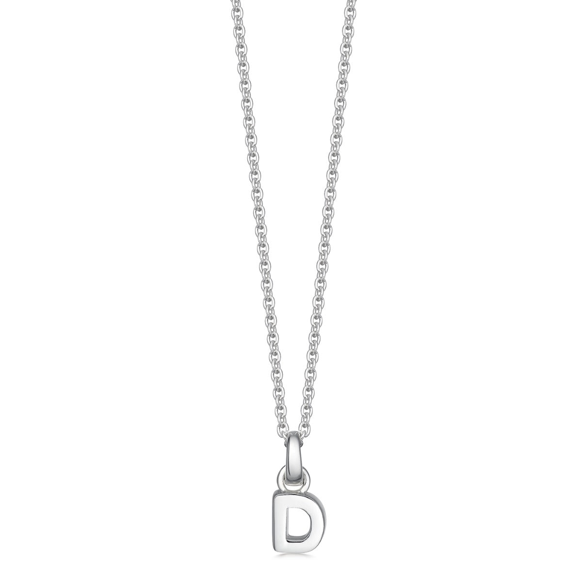 Mini Silver Letter "D" Initial Necklace