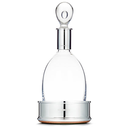 Silver crystal decanter with silver plain wine coaster
