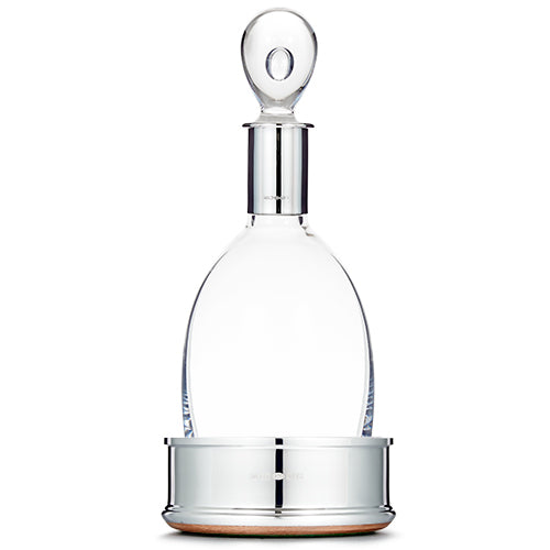 Silver crystal decanter with silver plain wine coaster