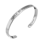 Deep Engraved Open Silver Bangle - hersey-and-son