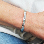 Deep Engraved Open Silver Bangle - hersey-and-son