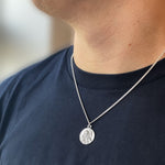 Deluxe Sterling Silver St Christopher Necklace - hersey-and-son