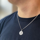 Deluxe Sterling Silver St Christopher Necklace - hersey-and-son