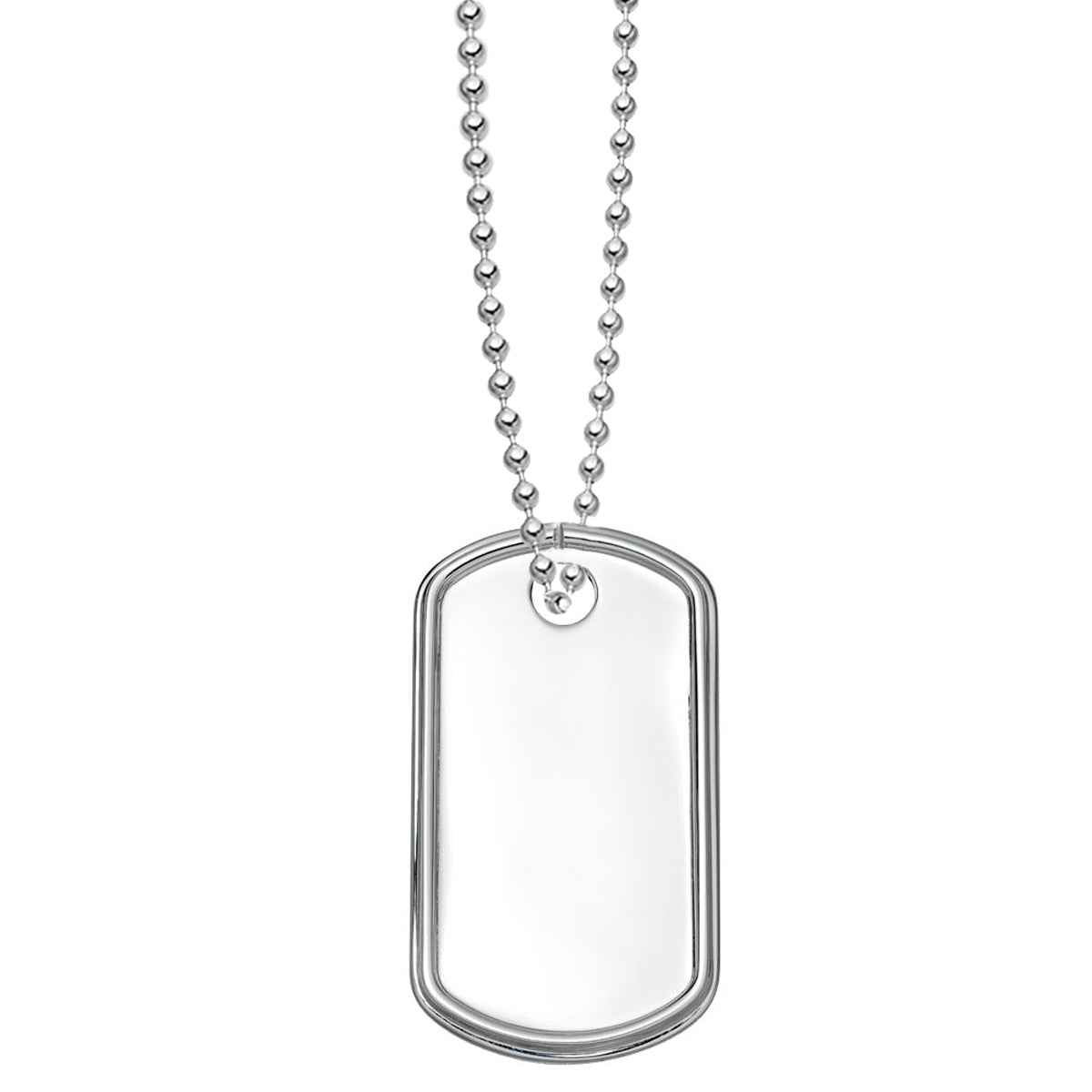Silver dog tag pendant