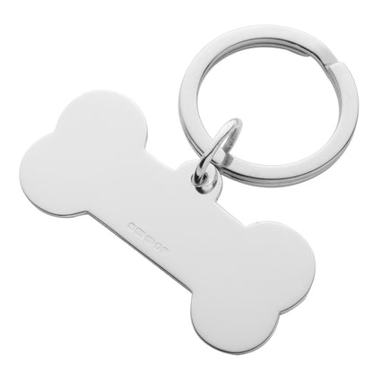 Silver Dog tag keyring 