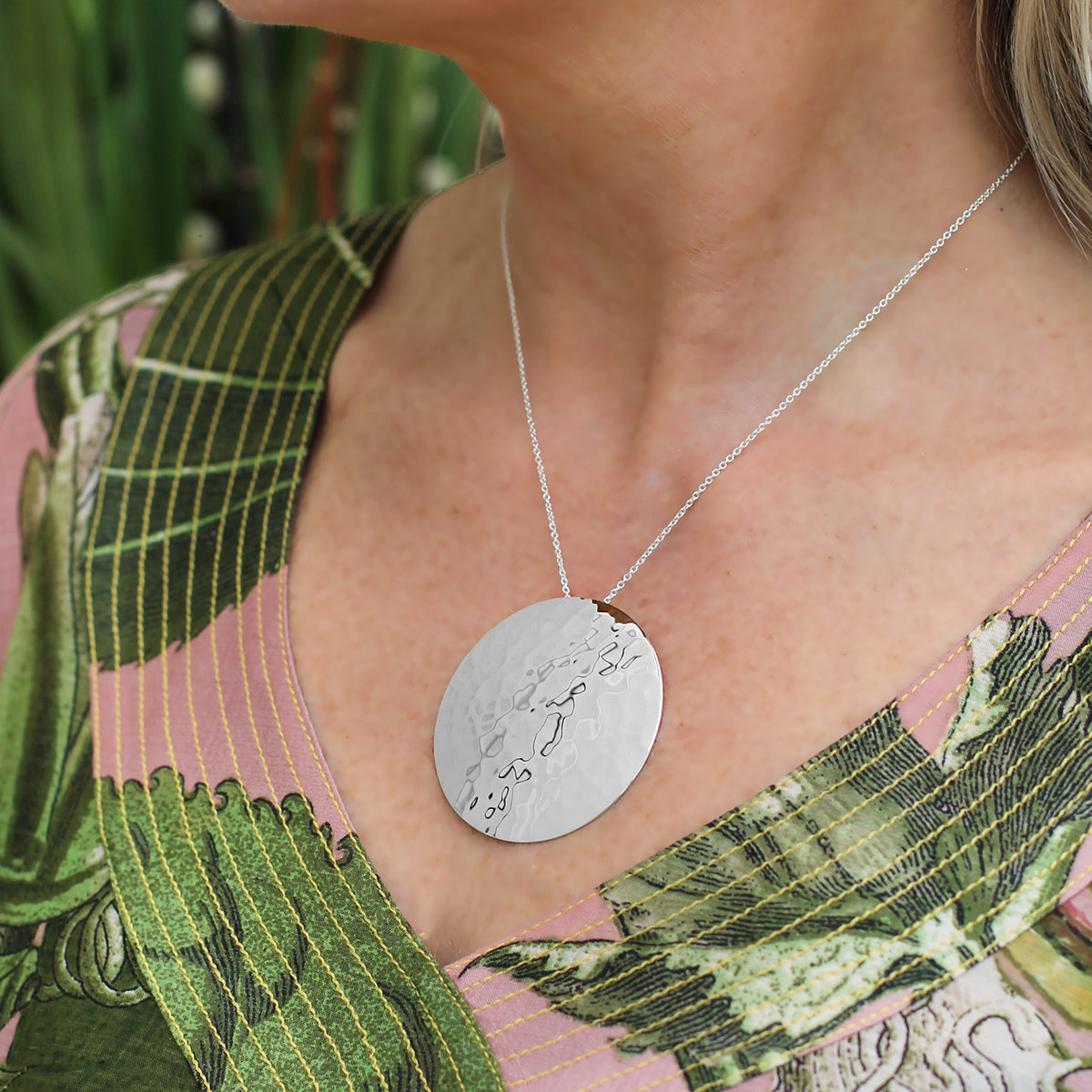 Sterling silver domed necklace 