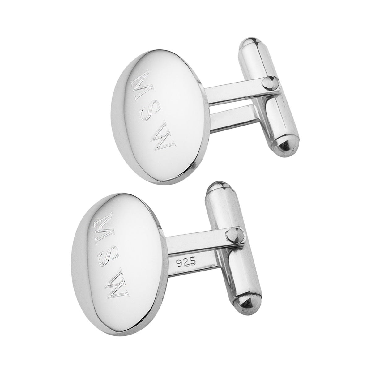 Silver domed cufflinks