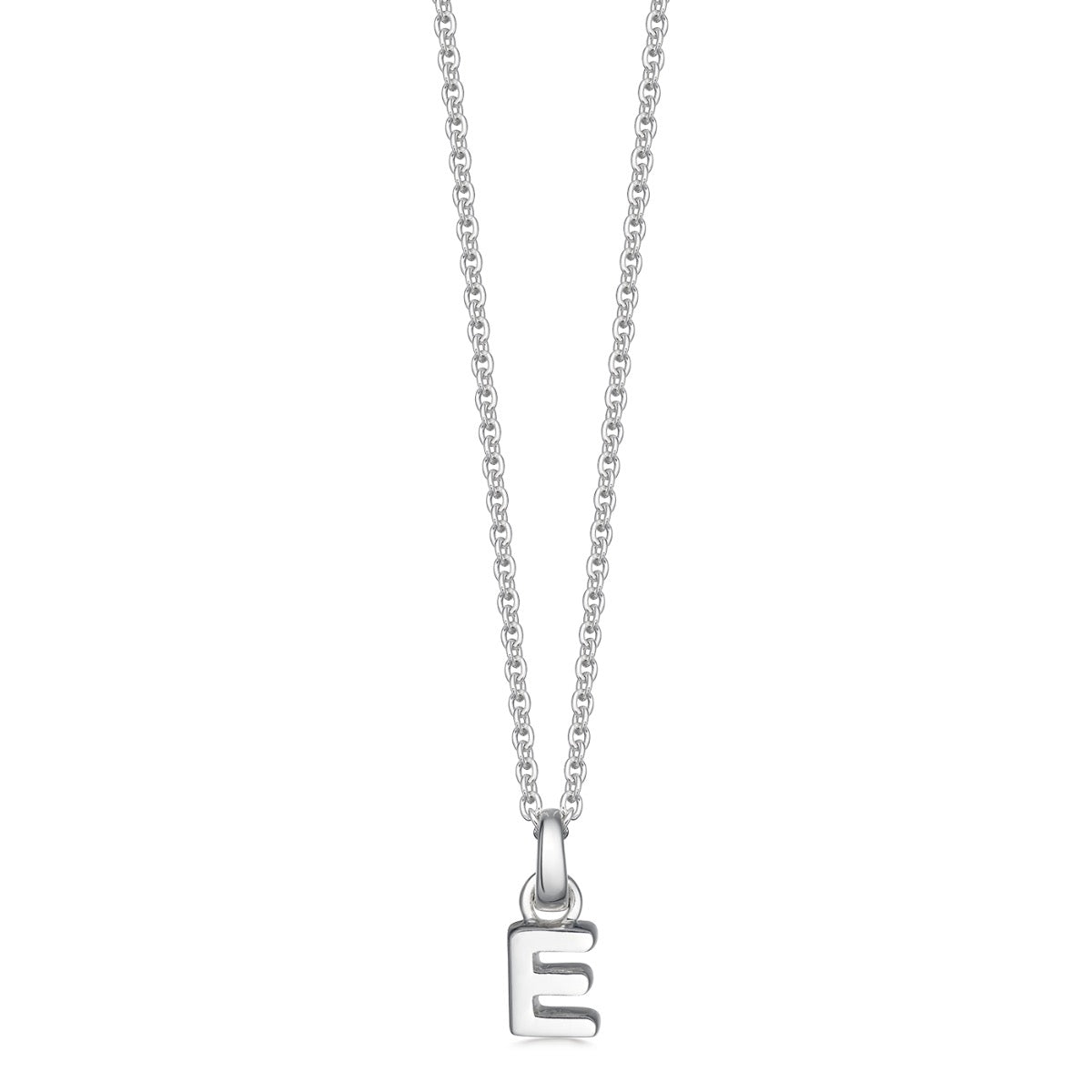 Mini Silver Letter "E" Initial Necklace - hersey-and-son