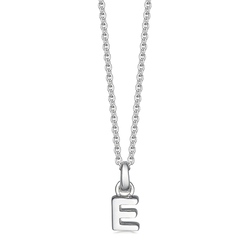 Mini Silver Letter "E" Initial Necklace