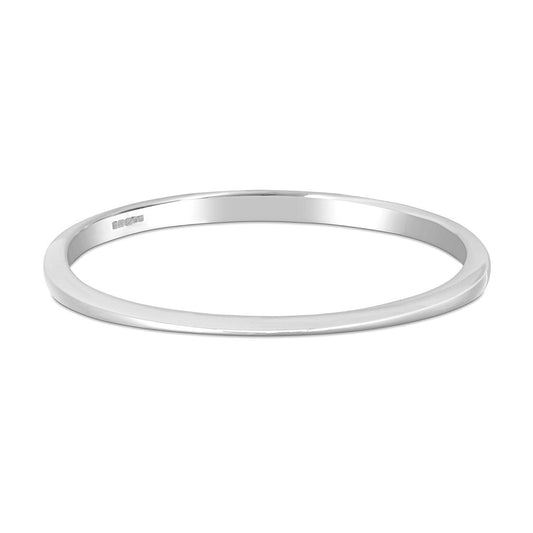 Elliptical Oval Forged Silver Bangle