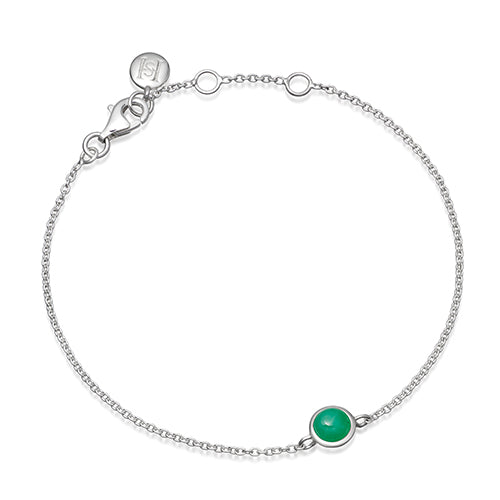 Silver birthstone bemerald bracelet 