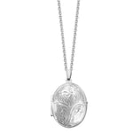 Sterling Silver Oval Engraved Locket - hersey-and-son