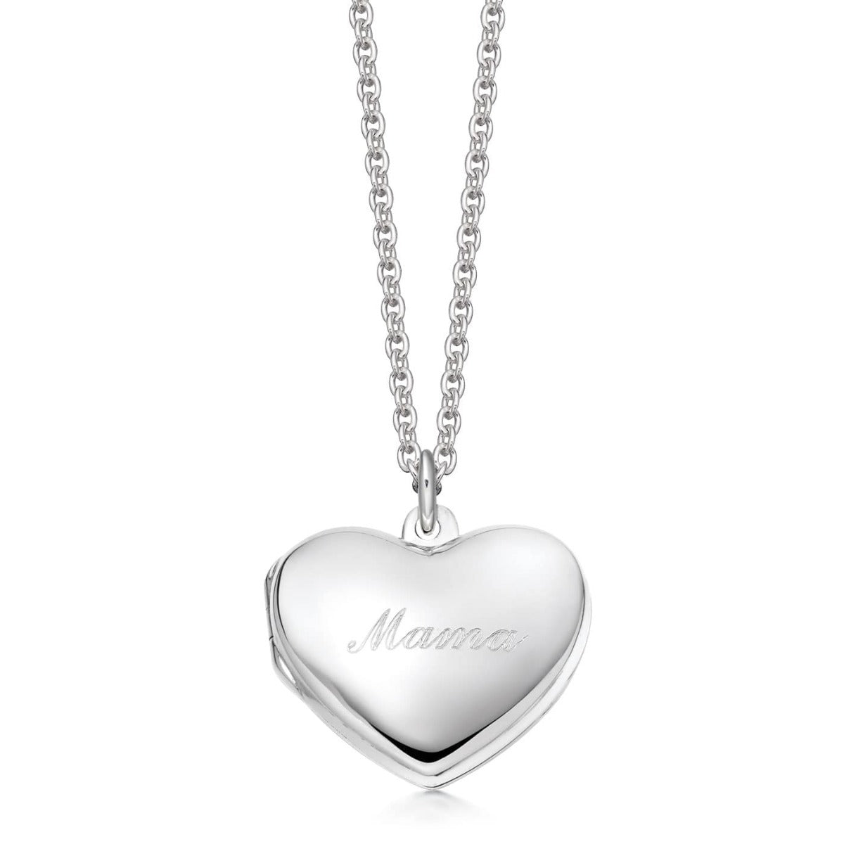 silver personalised heart locket