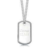 Sterling Silver Dog Tag Necklace - hersey-and-son