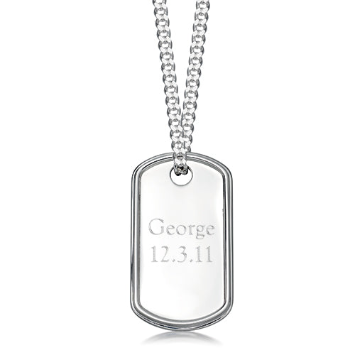 Sterling Silver Dog Tag Necklace