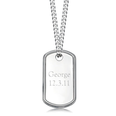 Silver Dog Tags Solid Hallmarked Silver For Men Women