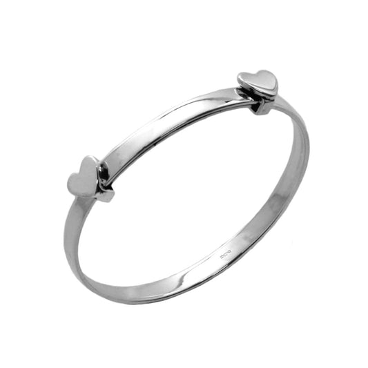 Childs heart silver expanding bangle