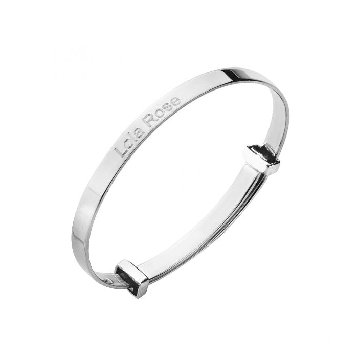 silver expanding christening bangle
