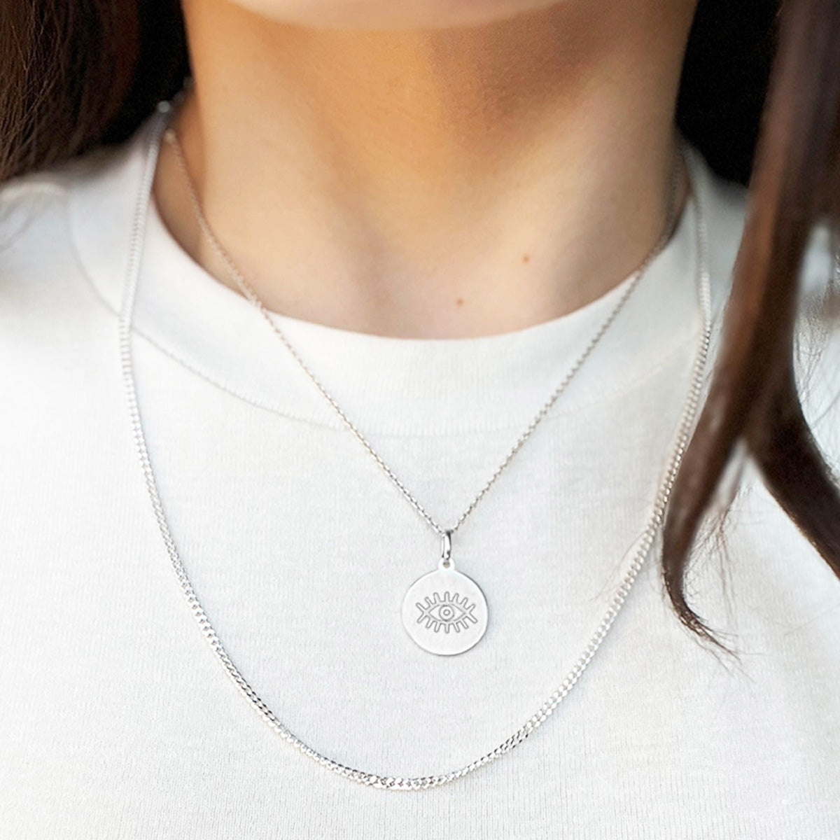 Silver Evil Eye Necklace