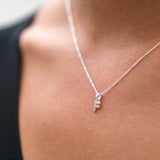 Mini Silver Letter "F" Initial Necklace - hersey-and-son