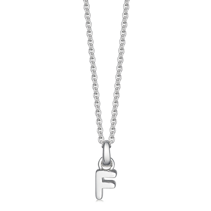 Mini Silver Letter "F" Initial Necklace