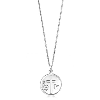 Silver Hope Faith and Love Necklace