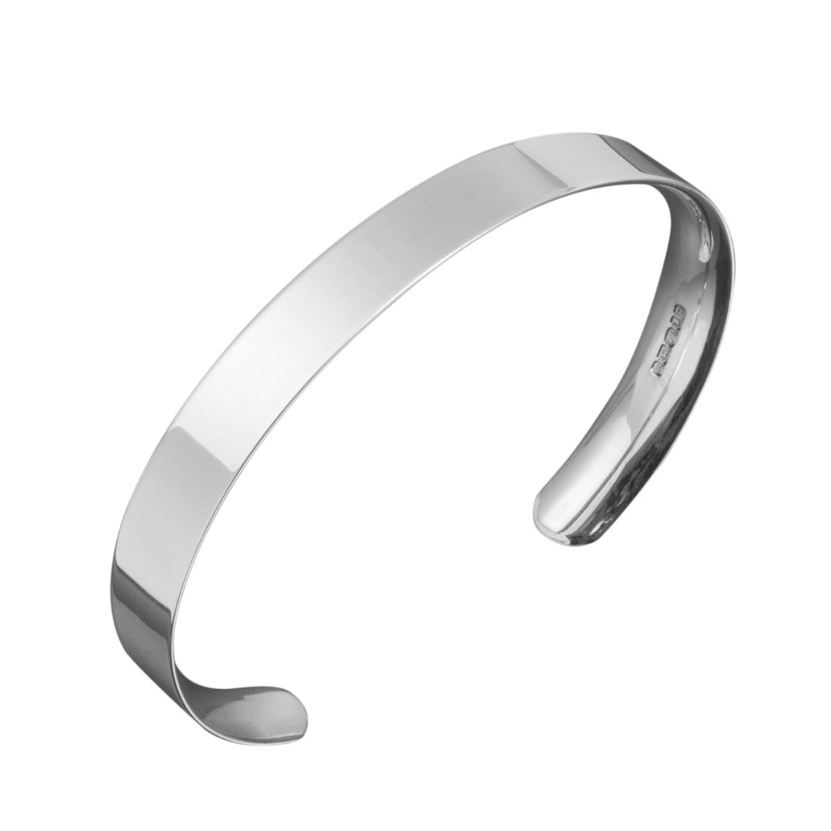 Silver ladies flat fronted bangle