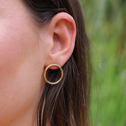 Front Facing Gold Plated & Silver Hoop Earrings