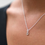 Mini Silver Letter "G" Initial Necklace - hersey-and-son